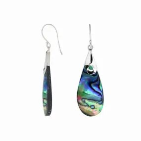 Sterling Sliver with Abalone Shell Tear Drop Shaped Earrings