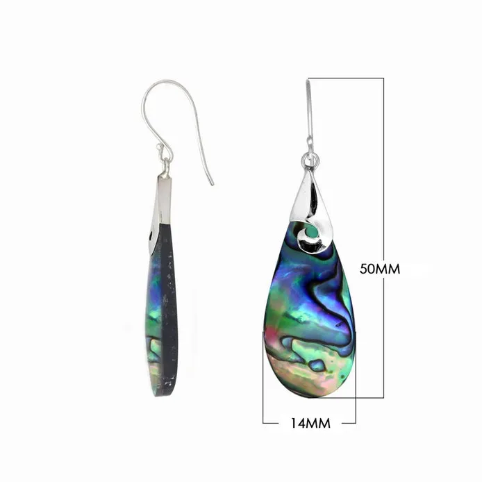 Sterling Sliver with Abalone Shell Tear Drop Shaped Earrings