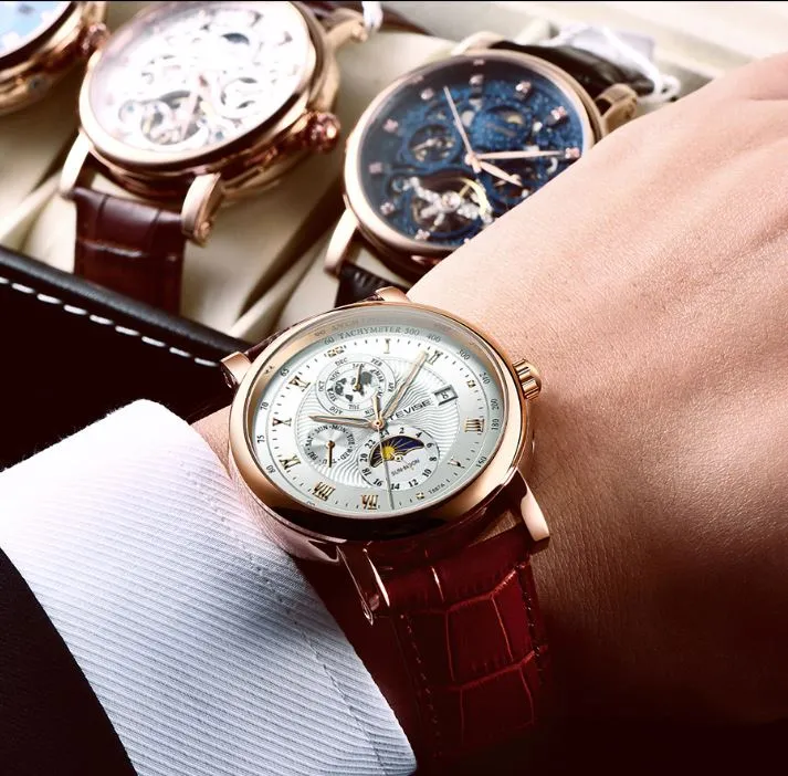 TEVISE Mens Mechanical Watches