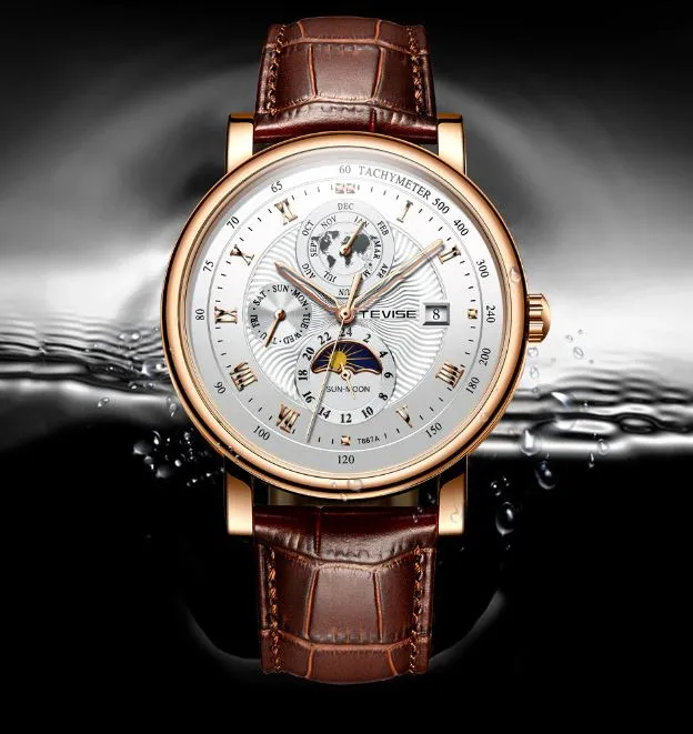 TEVISE Mens Mechanical Watches