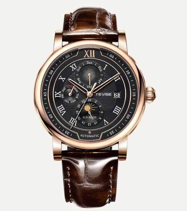 TEVISE Mens Mechanical Watches