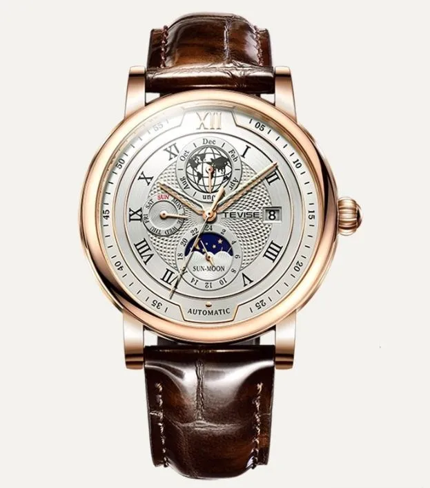 TEVISE Mens Mechanical Watches