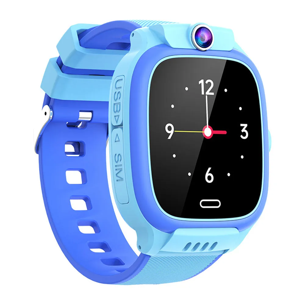 Touch Screen 4G Smart Watch Positioning Video Call Watch with Camera for Kids Blue