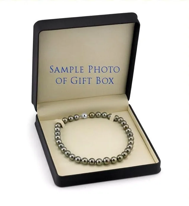 True Round Black Tahitian Pearl Necklace, 11.0-13.0mm - AAAA Quality