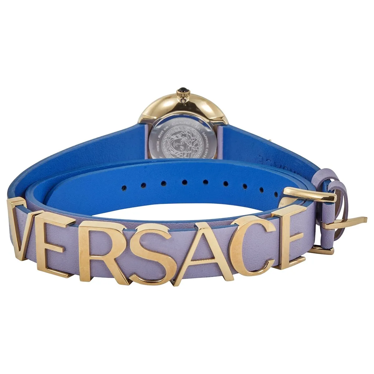 Versace V-Flare Silver Dial Purple Leather Ladies Watch VEBN00318