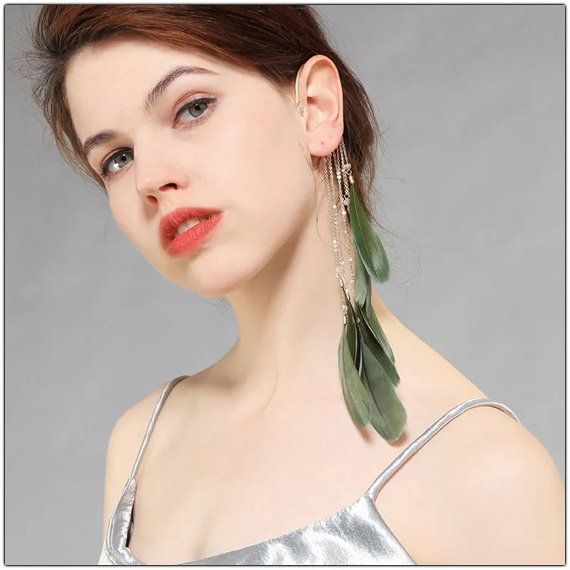 Vintage Bohemian Feather Ear Cuff Earring for Women 1 Piece