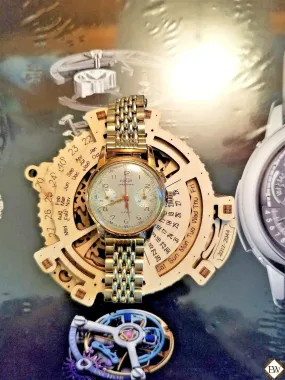 Vintage Rare Enicar Pre Sherpa Chronograph Gold Plated Venus 188 17J Mens Watch