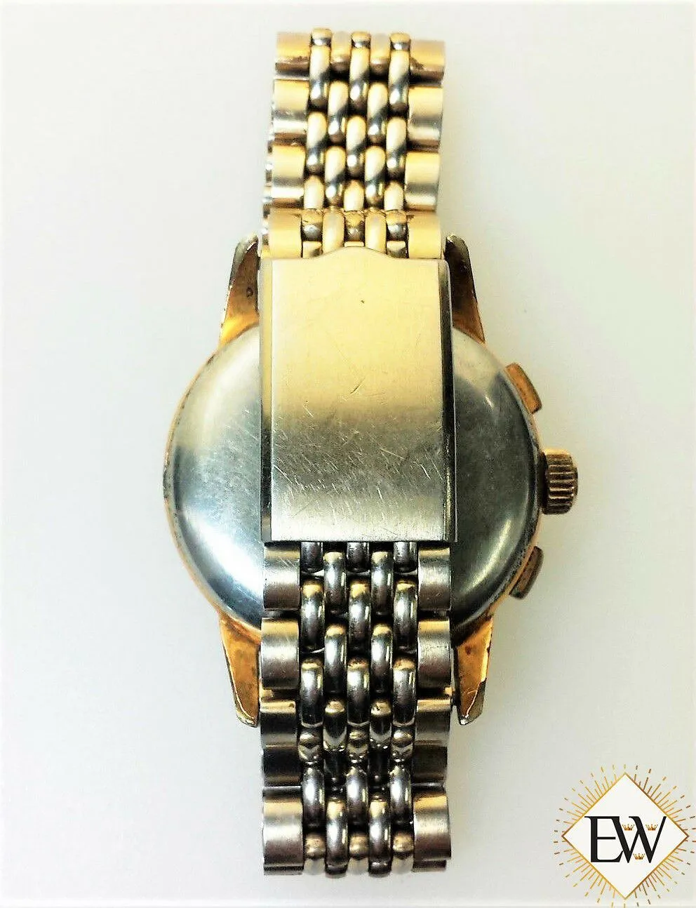 Vintage Rare Enicar Pre Sherpa Chronograph Gold Plated Venus 188 17J Mens Watch