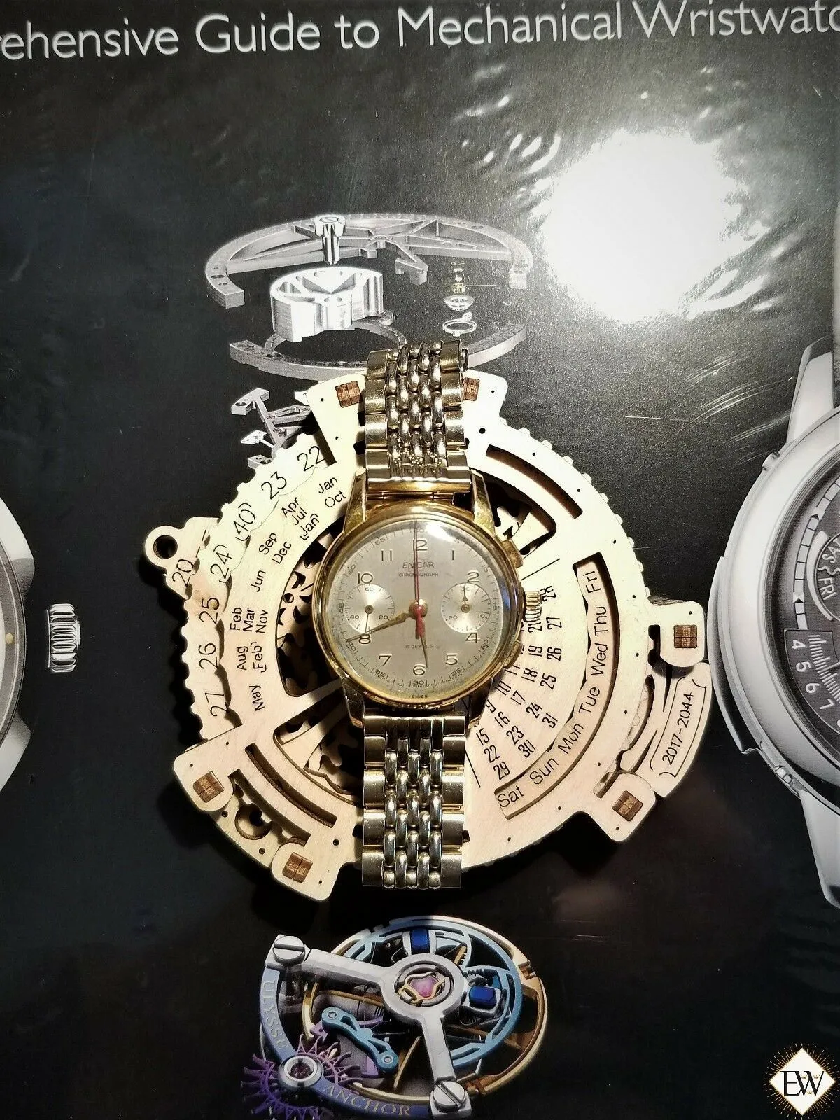 Vintage Rare Enicar Pre Sherpa Chronograph Gold Plated Venus 188 17J Mens Watch