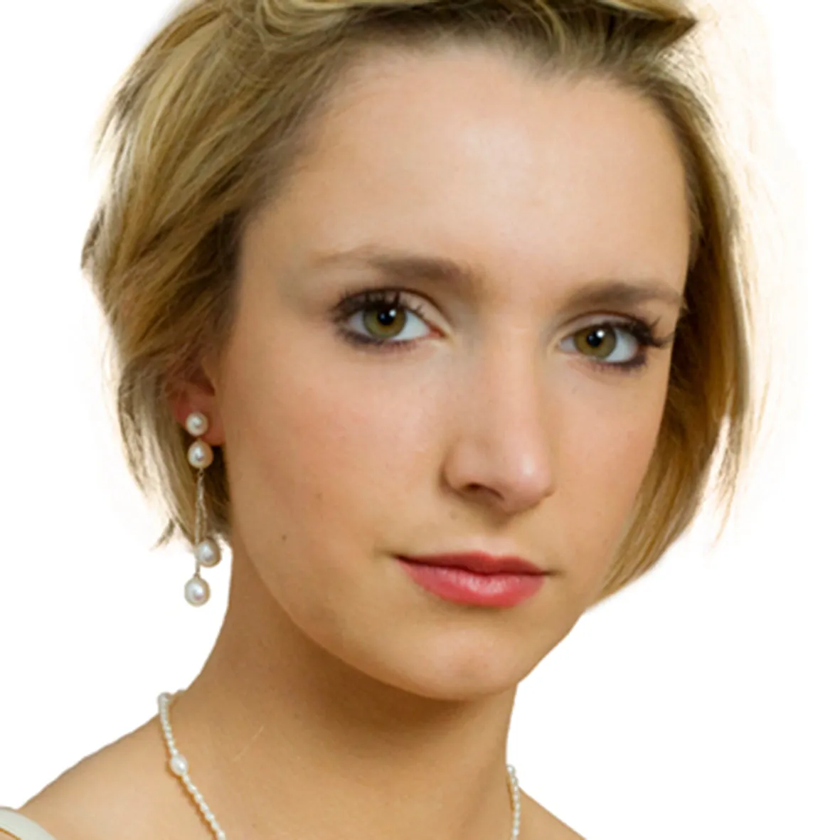 White Freshwater Pearl Long Double Drop Earrings
