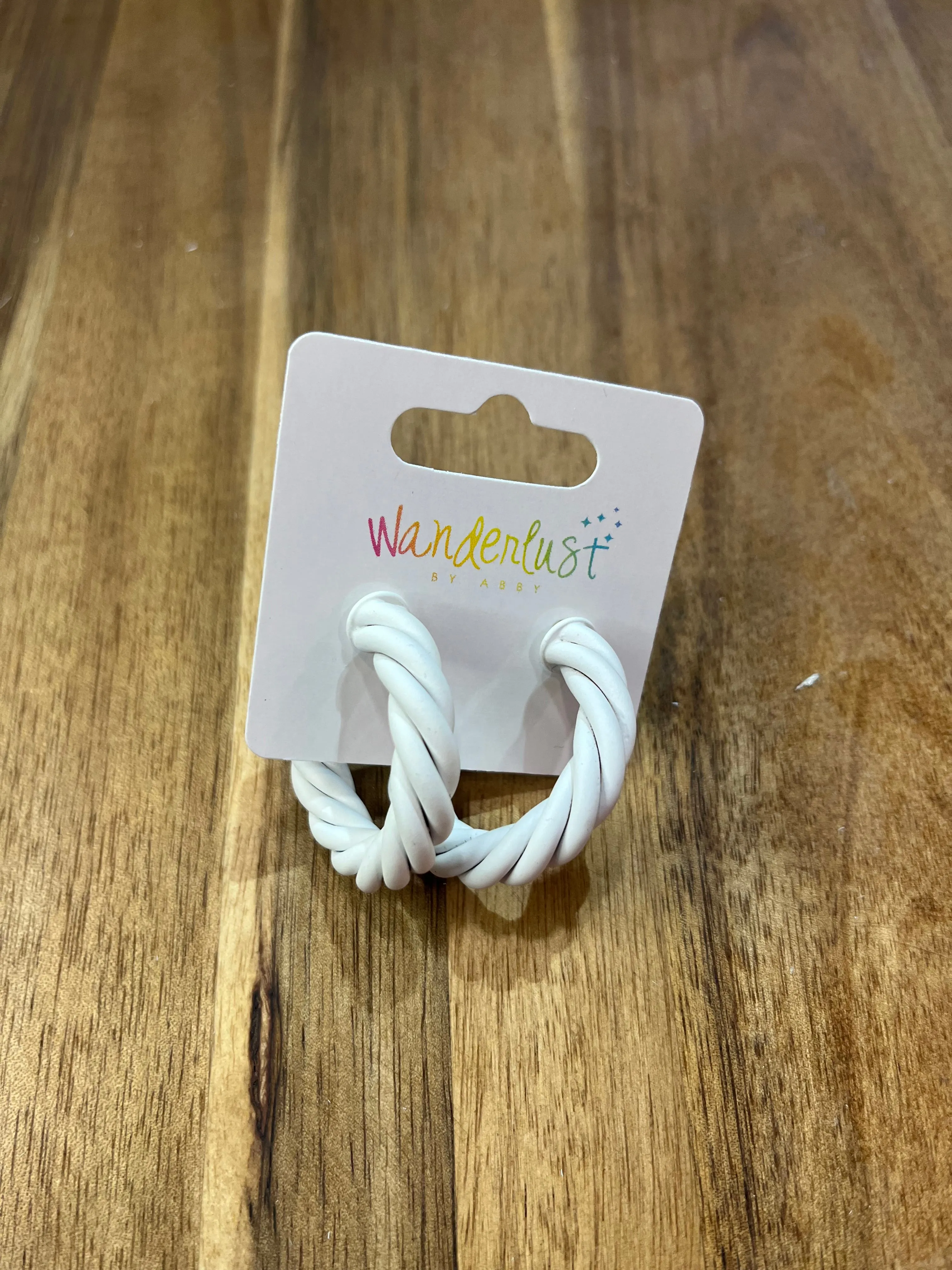 White Hoop Earrings