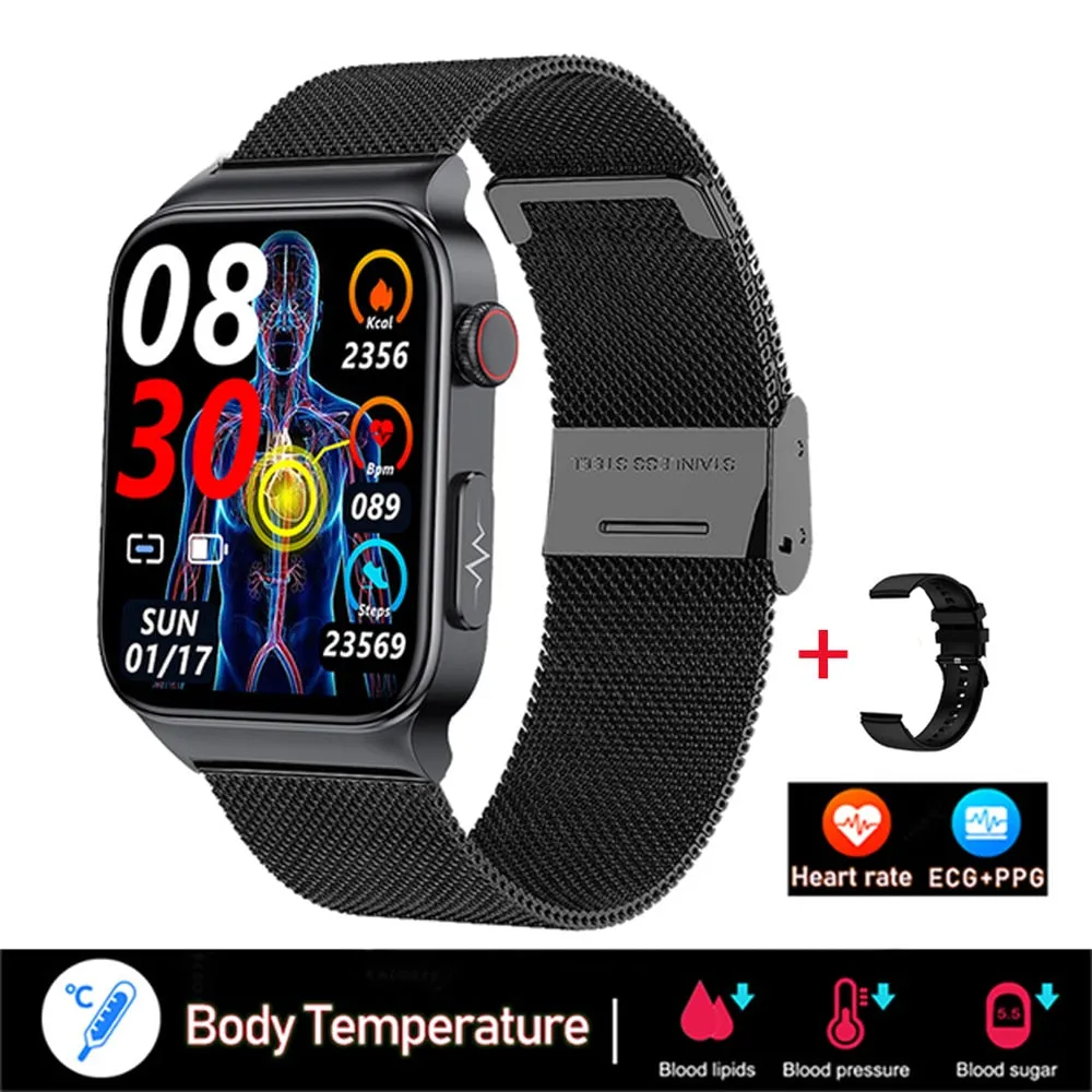 XIAOMI E500 ECG PPG Smart Watch Blood Glucose Electrocardiogram Temperature Blood Oxygen Sleep Monitoring Sports Smart Watch