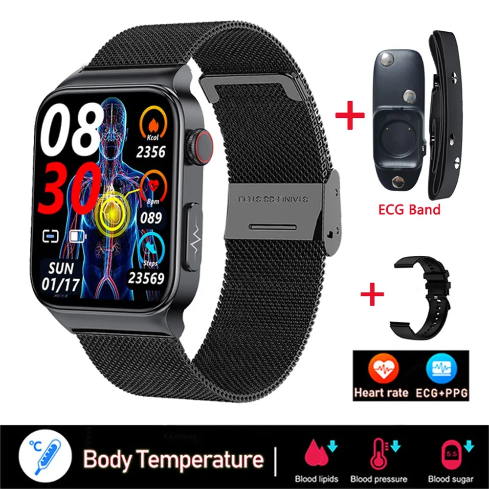 XIAOMI E500 ECG PPG Smart Watch Blood Glucose Electrocardiogram Temperature Blood Oxygen Sleep Monitoring Sports Smart Watch