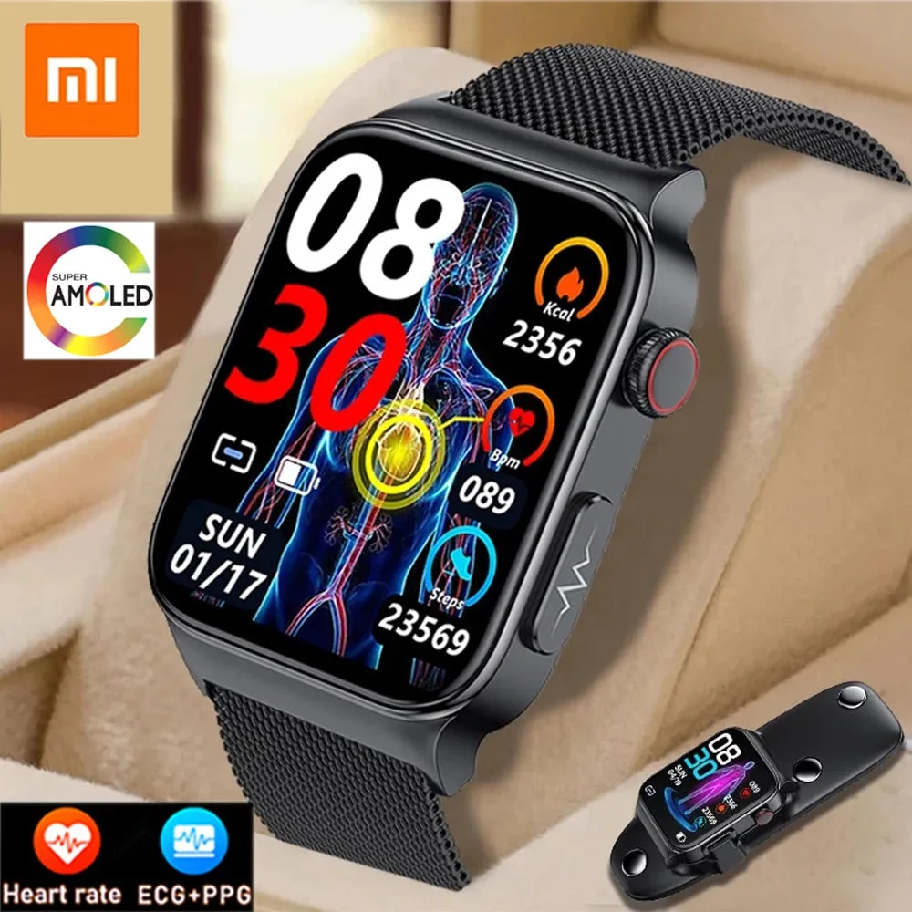 XIAOMI E500 ECG PPG Smart Watch Blood Glucose Electrocardiogram Temperature Blood Oxygen Sleep Monitoring Sports Smart Watch